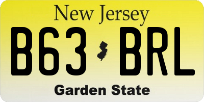 NJ license plate B63BRL