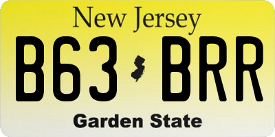 NJ license plate B63BRR