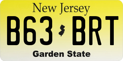 NJ license plate B63BRT