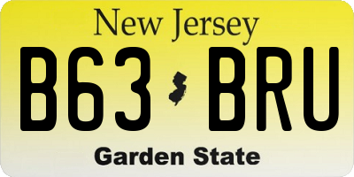 NJ license plate B63BRU