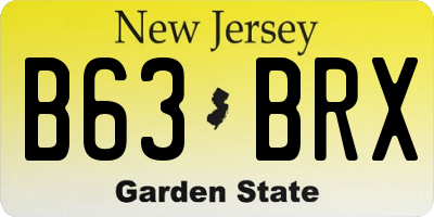 NJ license plate B63BRX