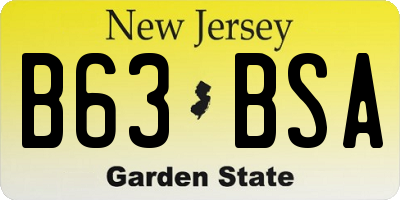 NJ license plate B63BSA