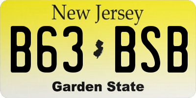 NJ license plate B63BSB