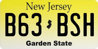 NJ license plate B63BSH