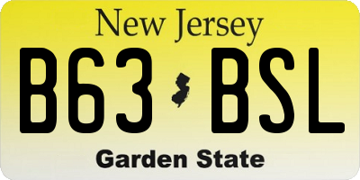 NJ license plate B63BSL
