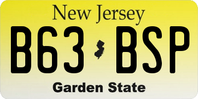NJ license plate B63BSP