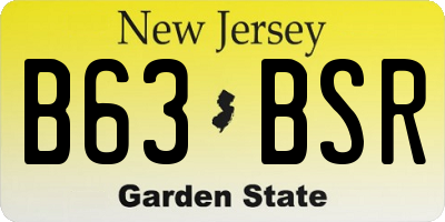NJ license plate B63BSR