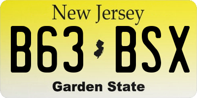 NJ license plate B63BSX