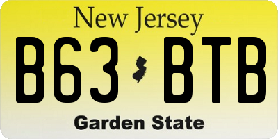 NJ license plate B63BTB