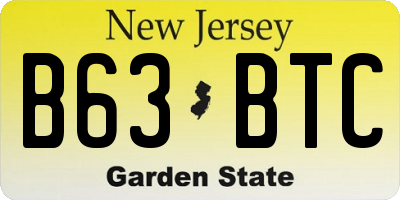 NJ license plate B63BTC