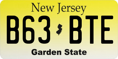 NJ license plate B63BTE