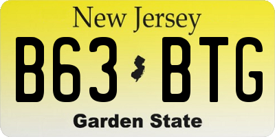 NJ license plate B63BTG