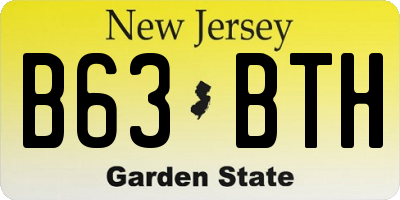 NJ license plate B63BTH