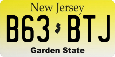 NJ license plate B63BTJ