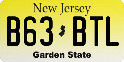 NJ license plate B63BTL