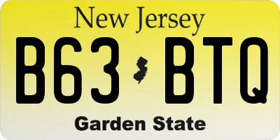 NJ license plate B63BTQ