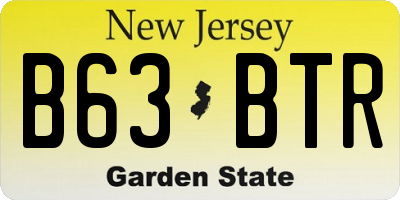 NJ license plate B63BTR