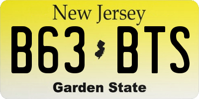 NJ license plate B63BTS