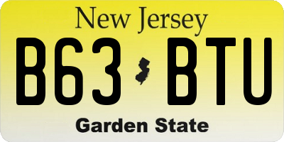 NJ license plate B63BTU