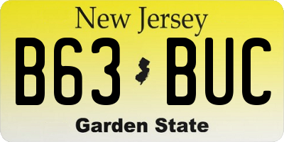 NJ license plate B63BUC