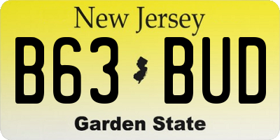 NJ license plate B63BUD
