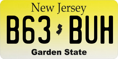NJ license plate B63BUH