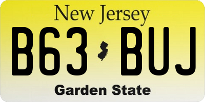 NJ license plate B63BUJ