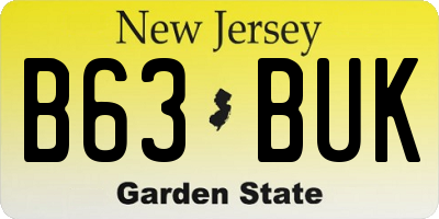NJ license plate B63BUK