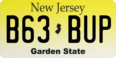 NJ license plate B63BUP
