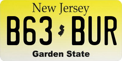 NJ license plate B63BUR