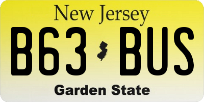 NJ license plate B63BUS
