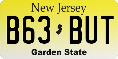 NJ license plate B63BUT