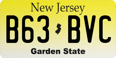 NJ license plate B63BVC