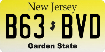 NJ license plate B63BVD