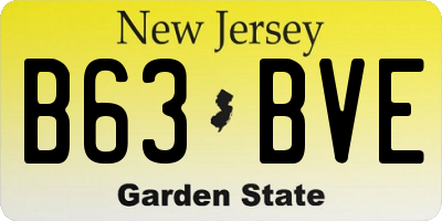 NJ license plate B63BVE