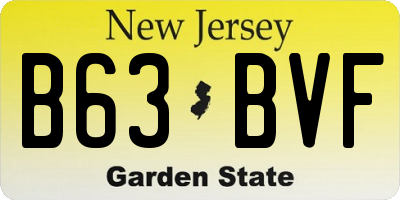 NJ license plate B63BVF