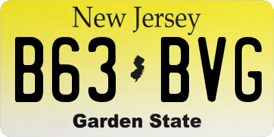 NJ license plate B63BVG