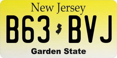NJ license plate B63BVJ