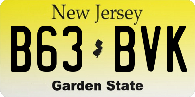 NJ license plate B63BVK