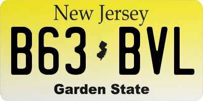 NJ license plate B63BVL