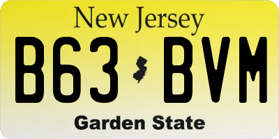 NJ license plate B63BVM