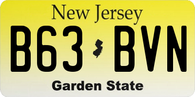 NJ license plate B63BVN