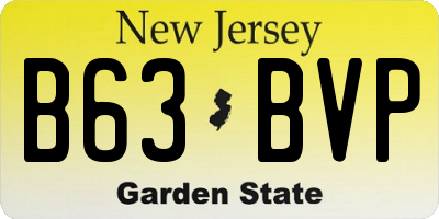 NJ license plate B63BVP