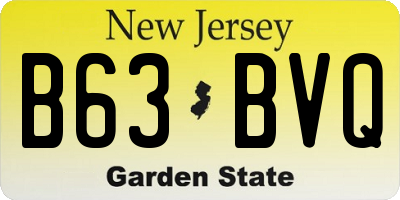 NJ license plate B63BVQ