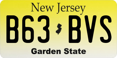 NJ license plate B63BVS