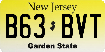 NJ license plate B63BVT