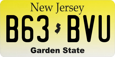 NJ license plate B63BVU