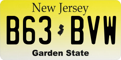 NJ license plate B63BVW