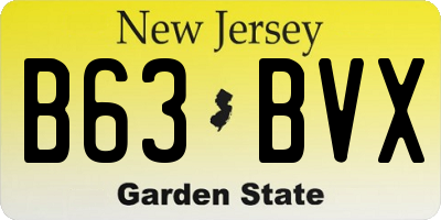 NJ license plate B63BVX