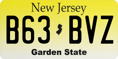 NJ license plate B63BVZ